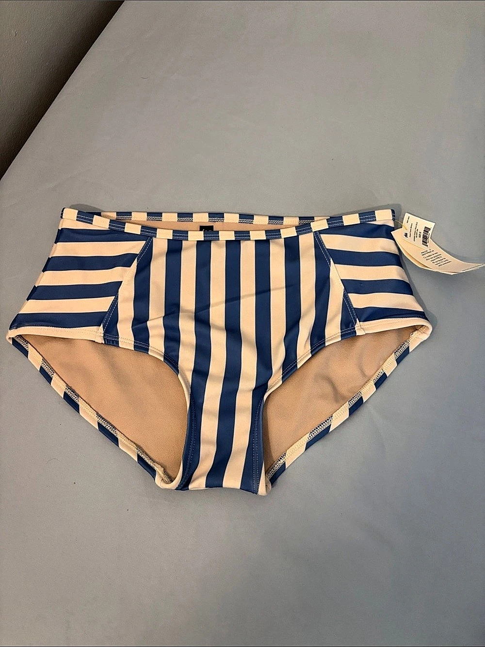 Tea Collection Seaside Stripe Bikini Bottom Blue & White Size 12 NWT